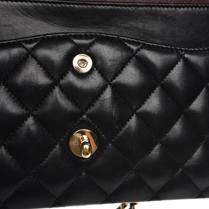 Chanel Lambskin Quilted Medium Double Flap Black 10 of 15