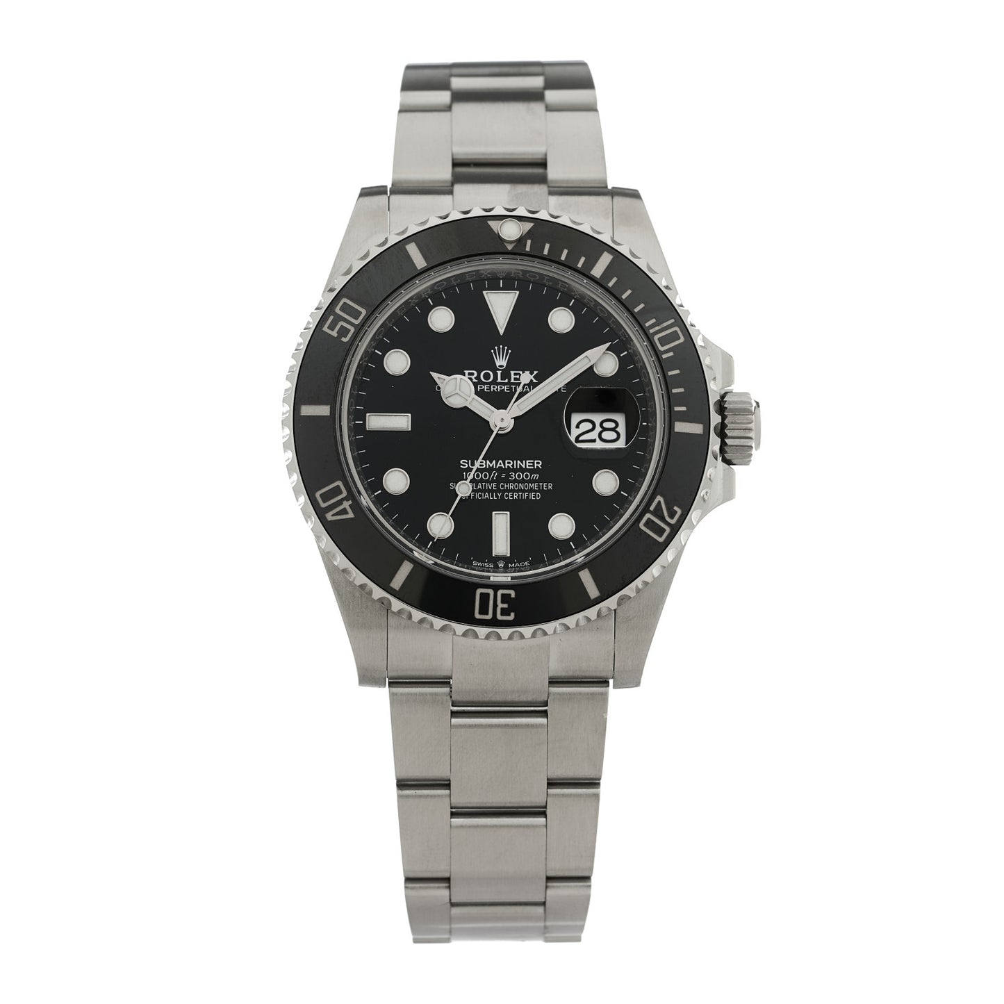Stainless Steel 41mm Oyster Perpetual Submariner Date Watch Black 126610LN