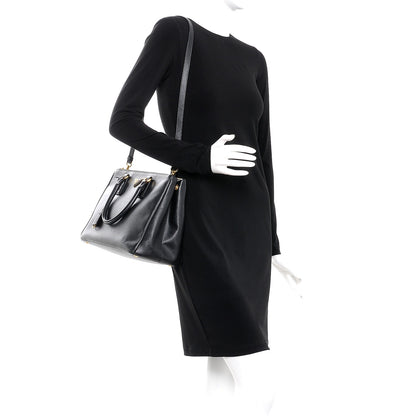 Prada Saffiano Medium Galleria Double Zip Tote Black 2 of 17