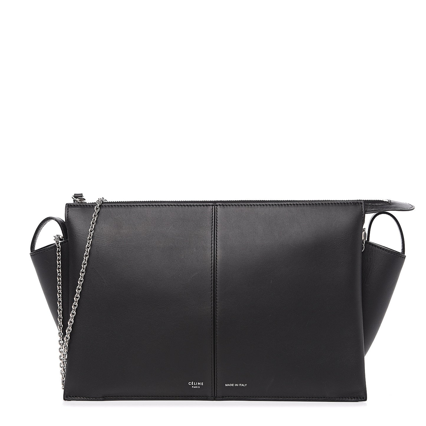 Supple Natural Calfskin Tri-Fold Clutch Black