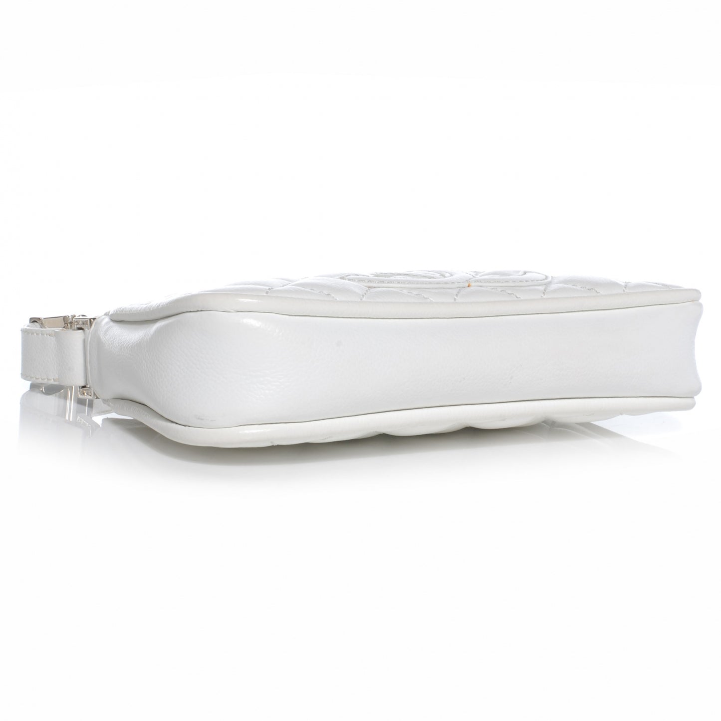 Caviar Quilted Small Pochette Bag White