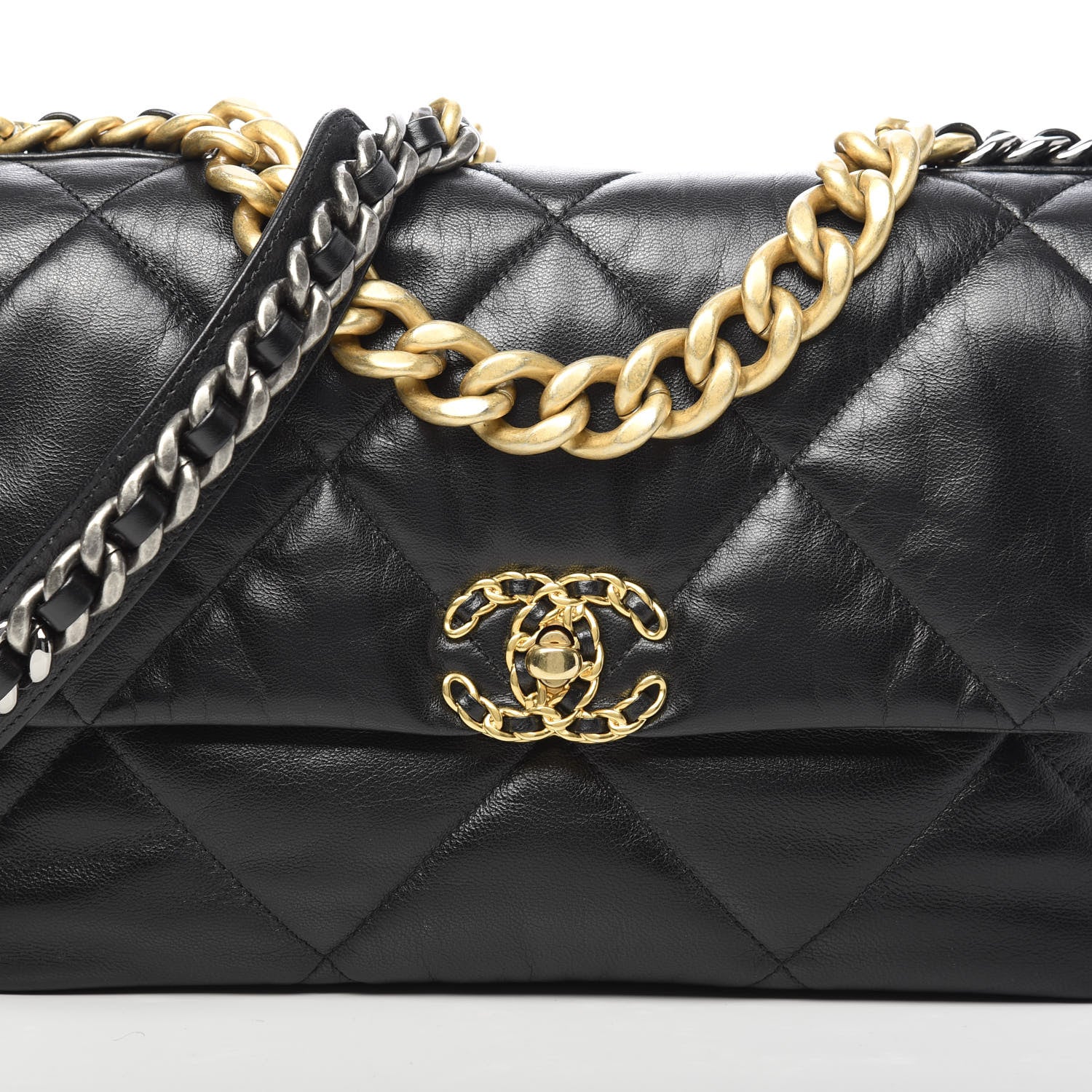 Chanel Goatskin Quilted Large 19 Flap Black 8 of 13