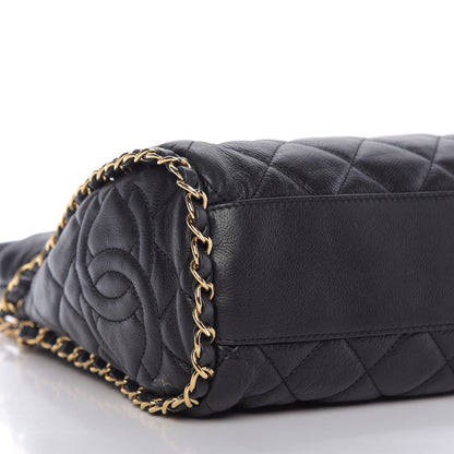 Chanel Calfskin Quilted Medium Chain Me Hobo Black 6 of 10