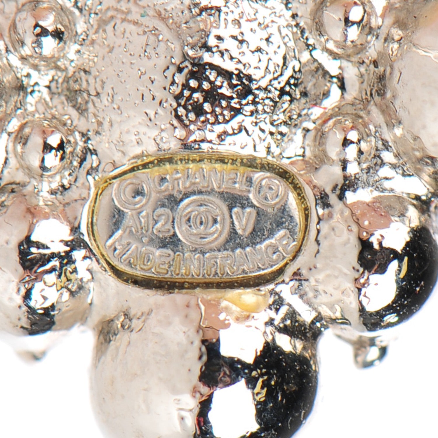 Chanel Crystal CC Earrings Silver 4 of 5