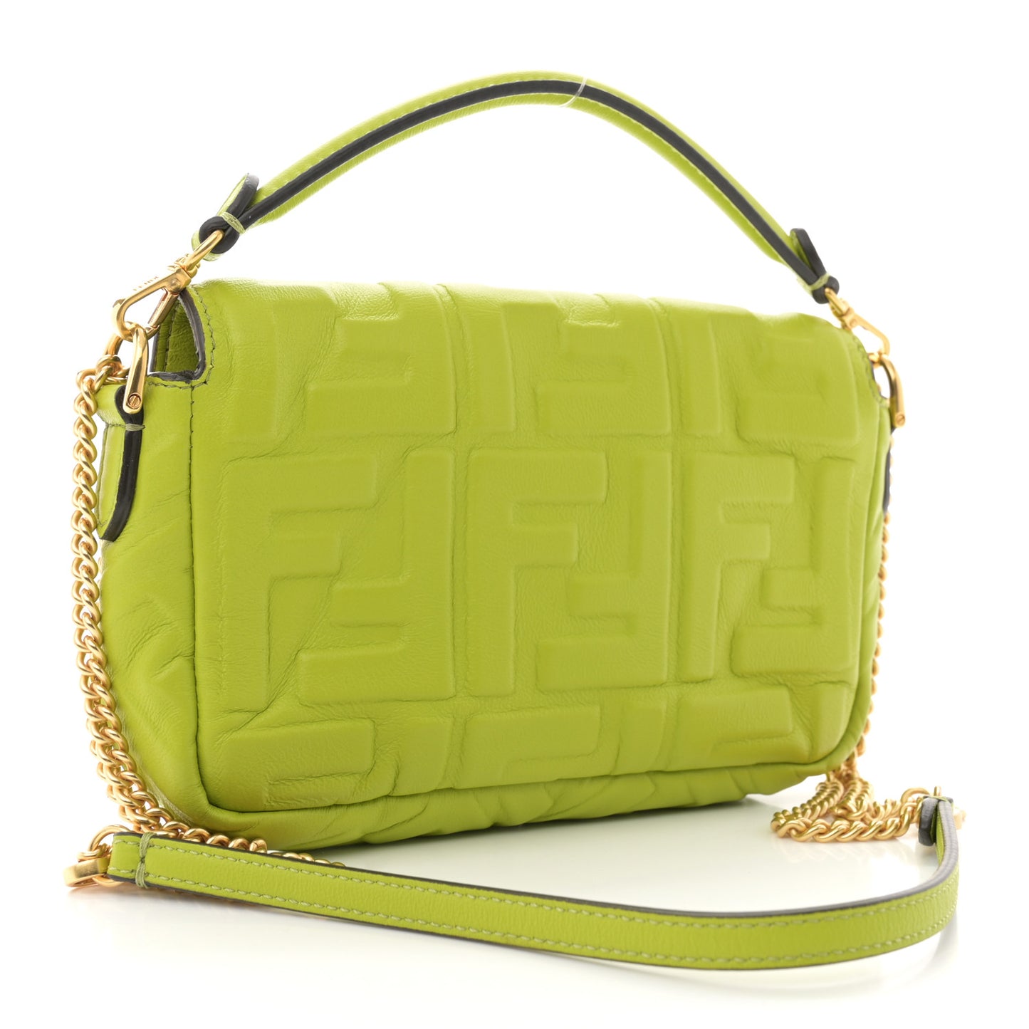 Nappa FF 1974 Embossed Mini Baguette Wasabi