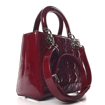 Christian Dior Patent Cannage Medium Lady Dior Red 3 of 10