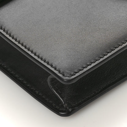 Fendi Canvas Vitello King FF Embroidered Medium Flat Baguette Sand Black 7 of 8