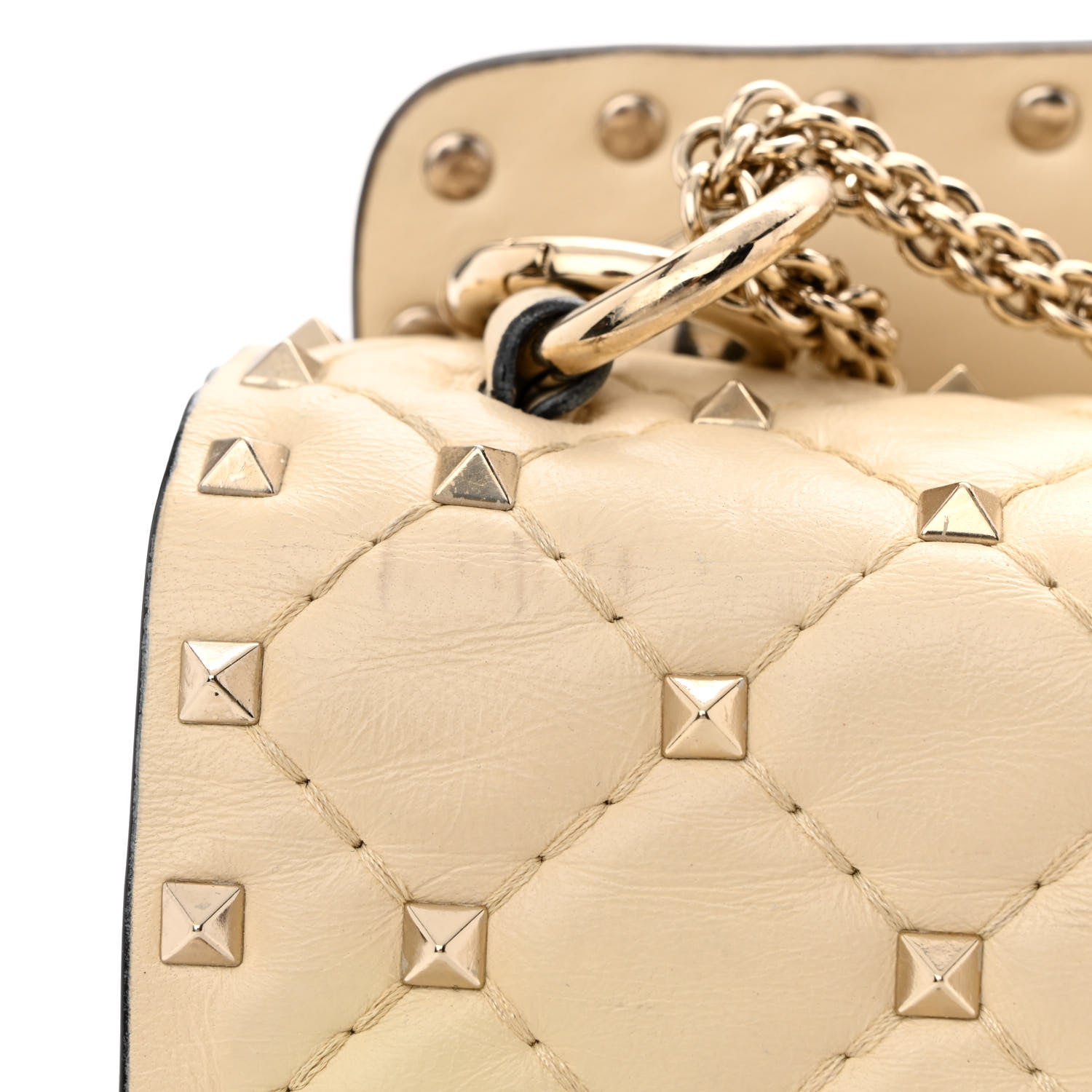 Valentino Garavani Nappa Medium Rockstud Spike Shoulder Bag Light Ivory 15 of 16
