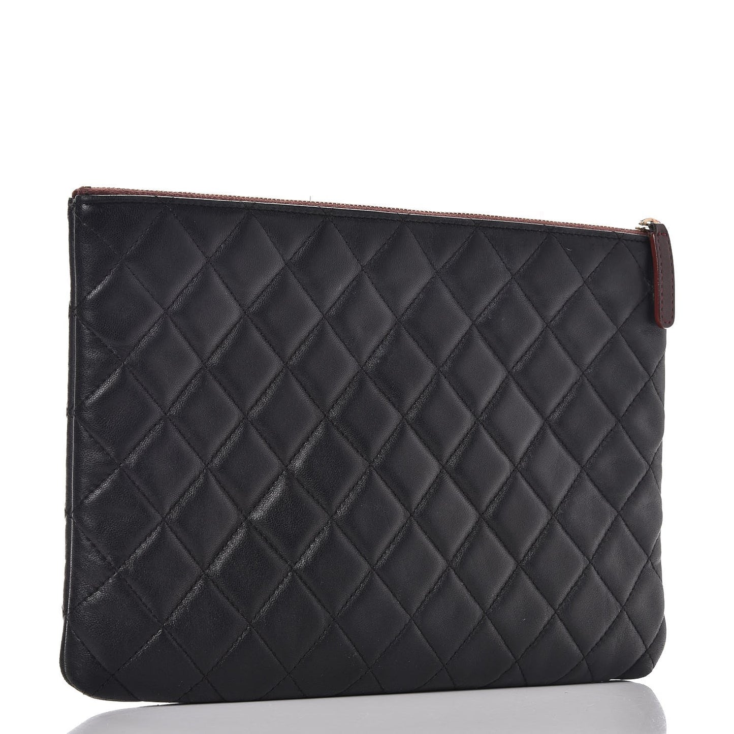 Lambskin Quilted Medium Cosmetic Case Black