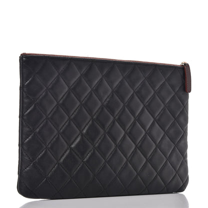 Chanel Lambskin Quilted Medium Cosmetic Case Black 3 of 10