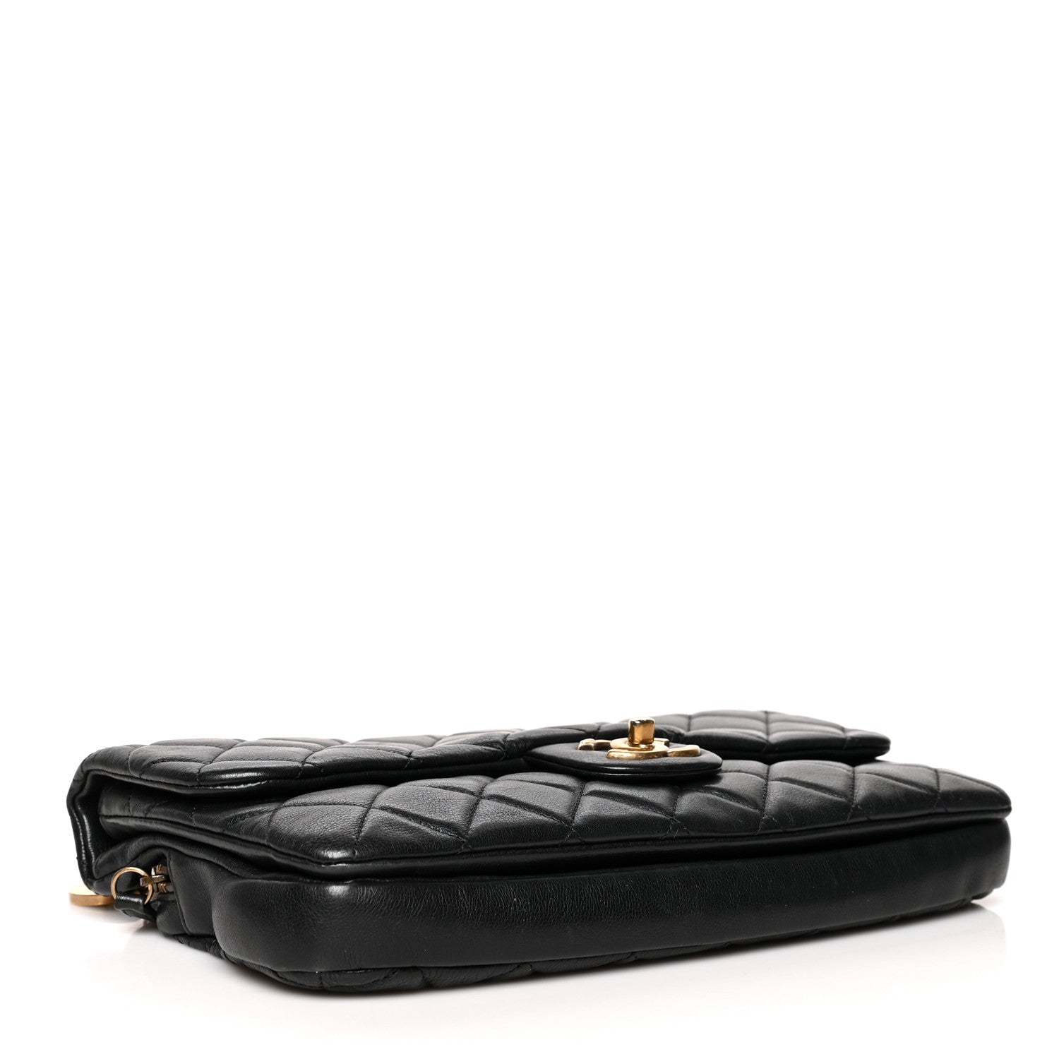 Chanel Calfskin Quilted Medium CC Crown Flap Black 4 of 12