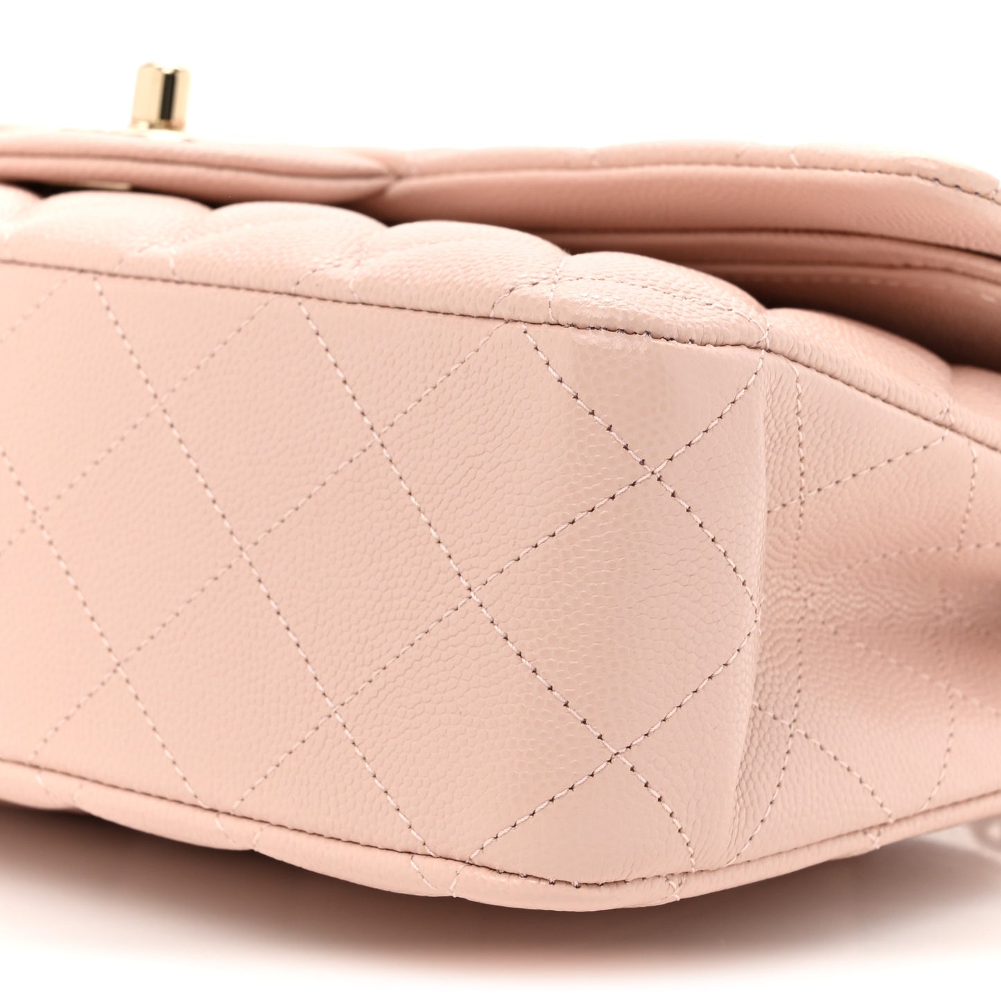 Caviar Quilted Medium Double Flap Light Pink