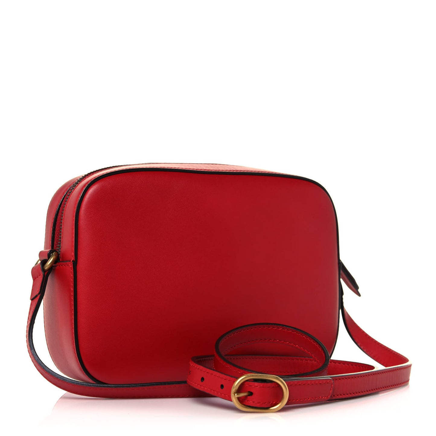 Calfskin Web Small Webby Bee Shoulder Bag Red