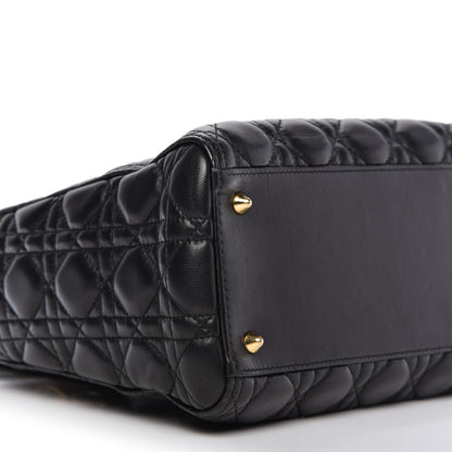 Christian Dior Lambskin Cannage Medium Lady Dior Black 6 of 9