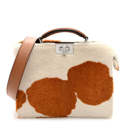 Fendi Lamb Fur Cow Print Mini Peekaboo I SEE U X Cross Satchel Saddler 1 of 10