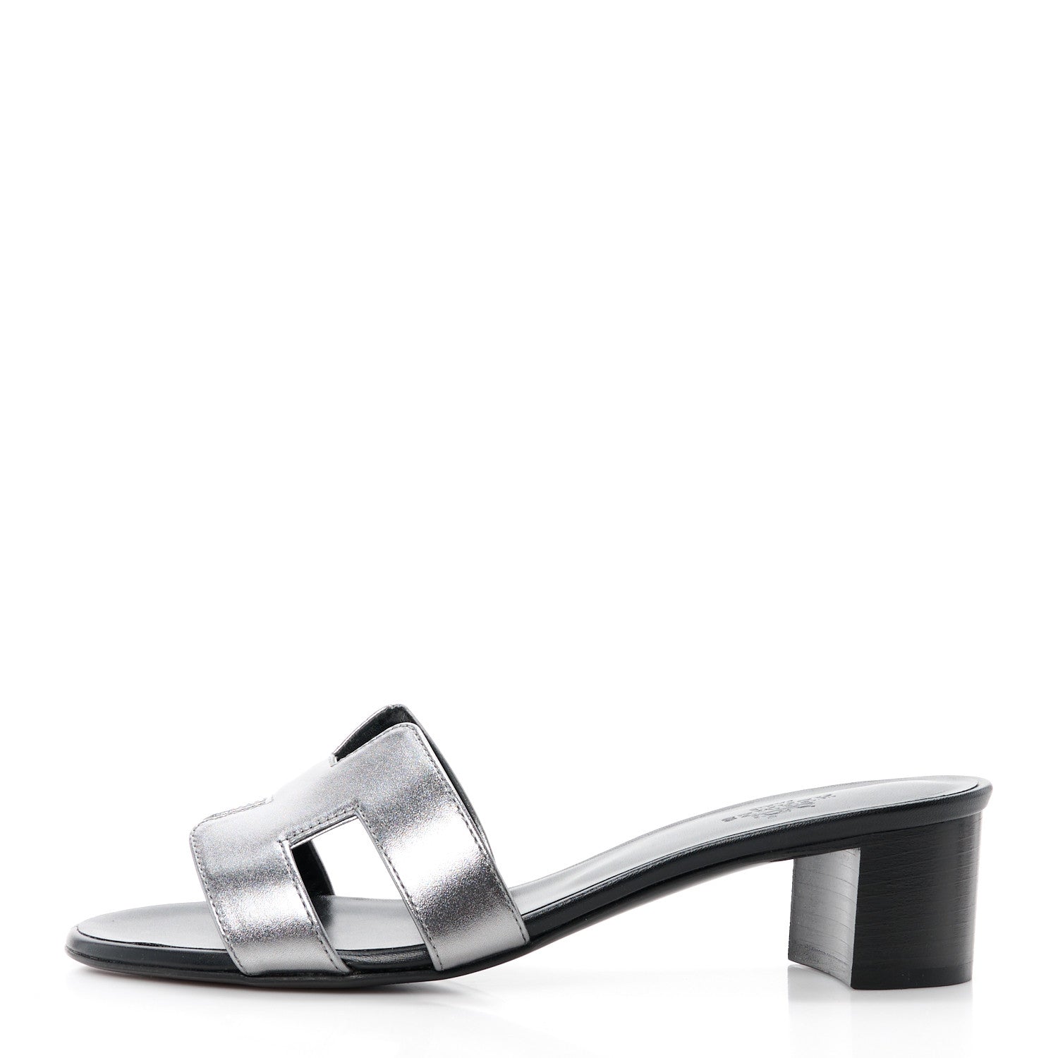 Hermes Metallic Nappa Oasis Sandals 37 Argent 1 of 9