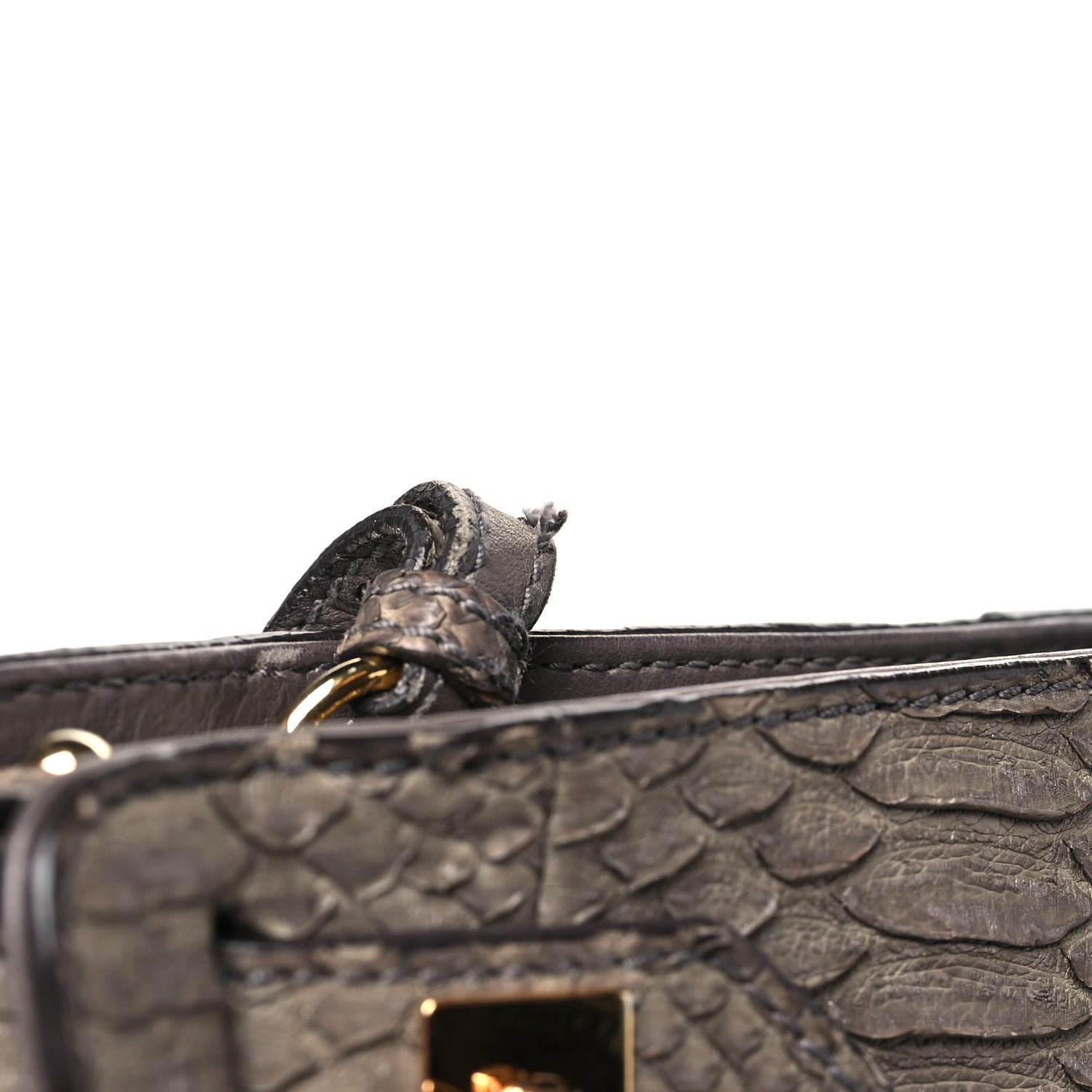 Salvatore Ferragamo Snakeskin Gancio Satchel Clutch 12 of 12