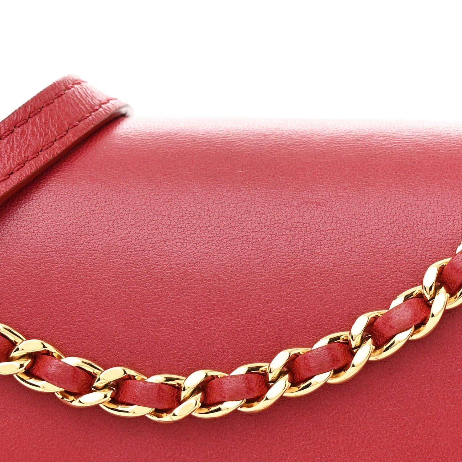 Chanel Lambskin Quilted CC Unchained Crossbody Red 8 of 12