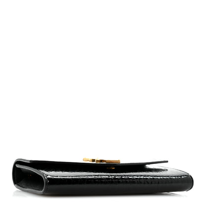 Saint Laurent Calfskin Python Embossed Monogram Uptown Chain Wallet Black 4 of 11