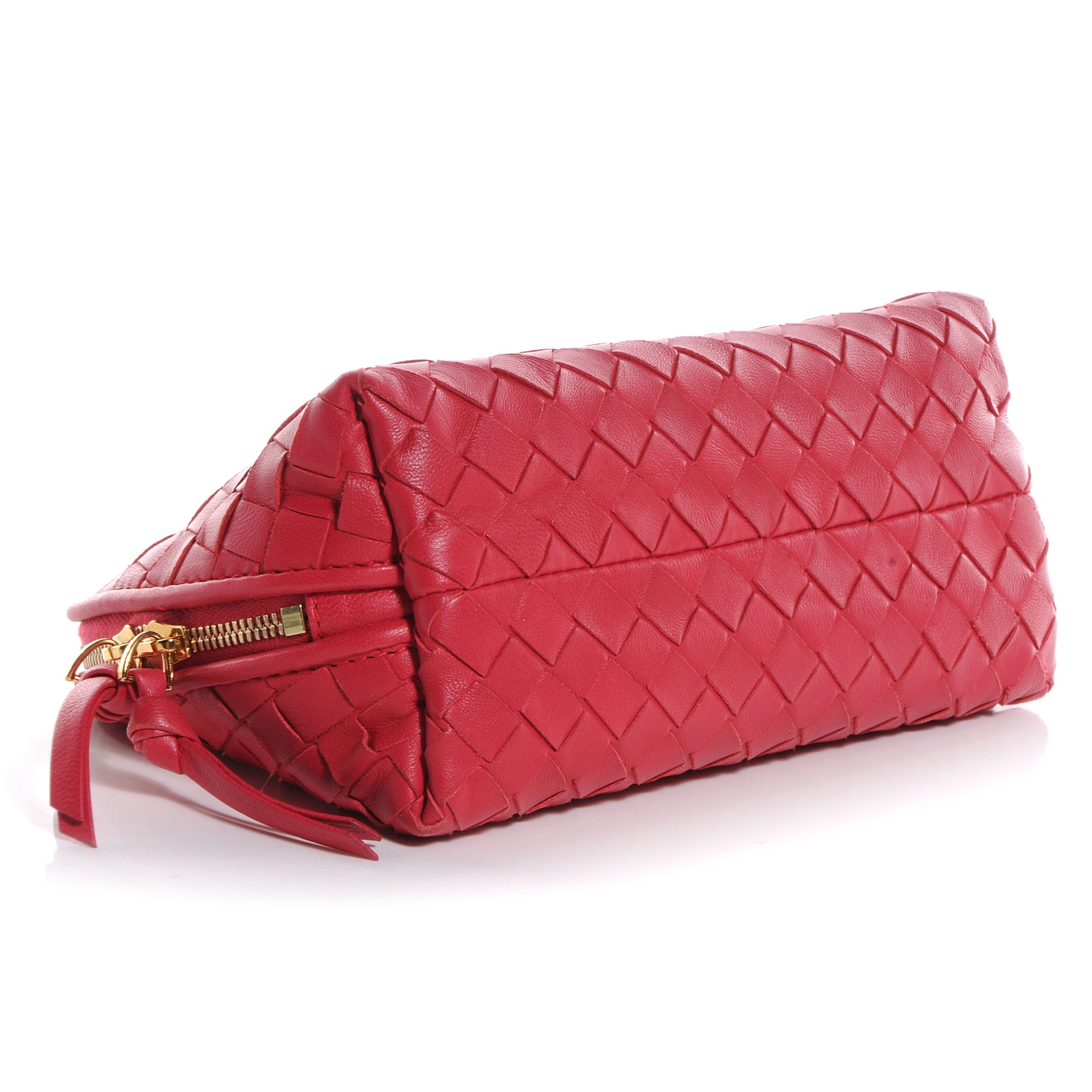 Bottega Veneta Nappa Intrecciato Small Cosmetic Case Fuchsia 4 of 8