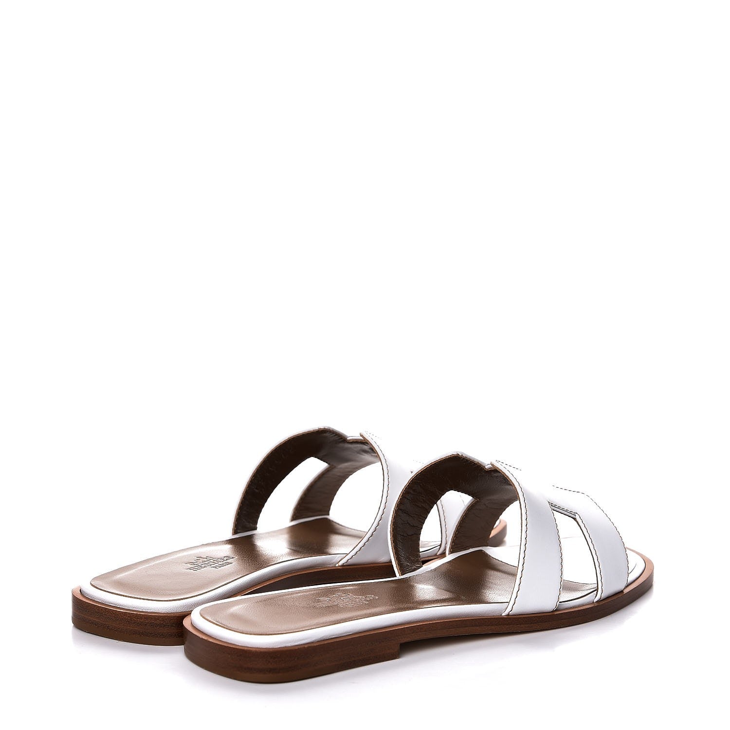 Hermes Box Calfskin Oran Sandals 36.5 White 4 of 9