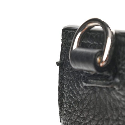 Gucci Pebbled Calfskin Large Bamboo Daily Top Handle Bag Black 14 of 17