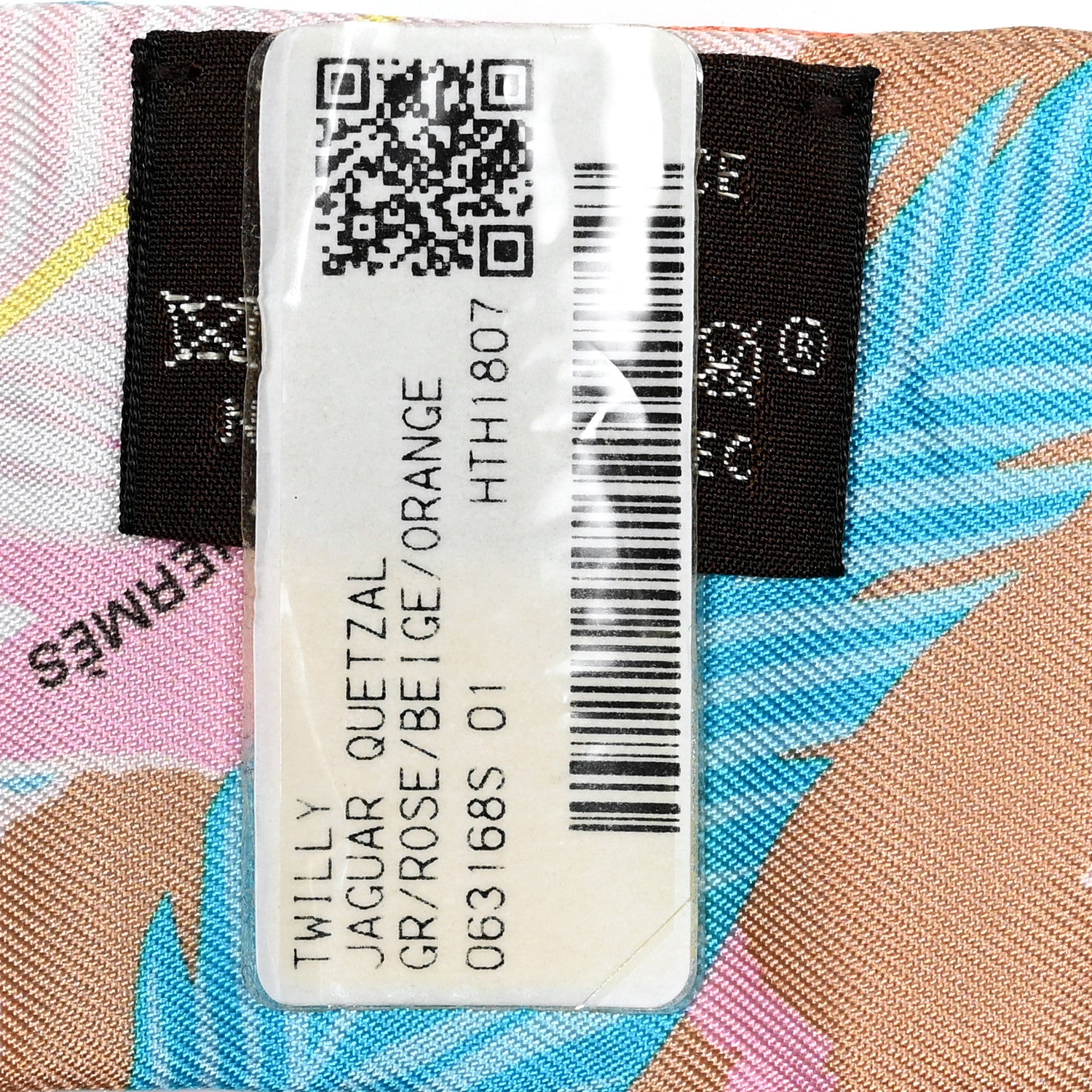 Hermes Silk Jaguar Quetzal Twilly Rose Beige Orange 4 of 4