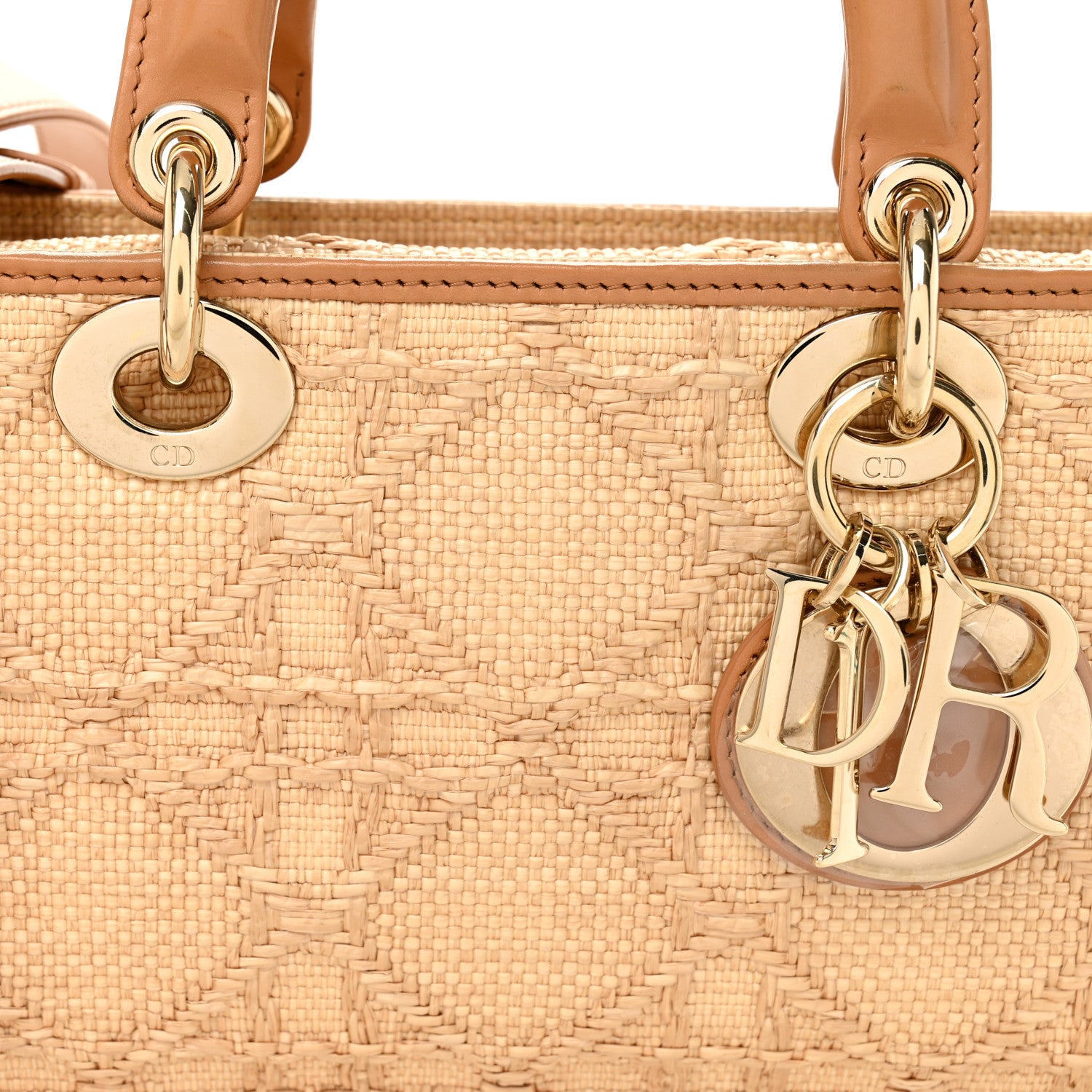 Christian Dior Raffia Macro Cannage Lady D-Joy Natural 1798141