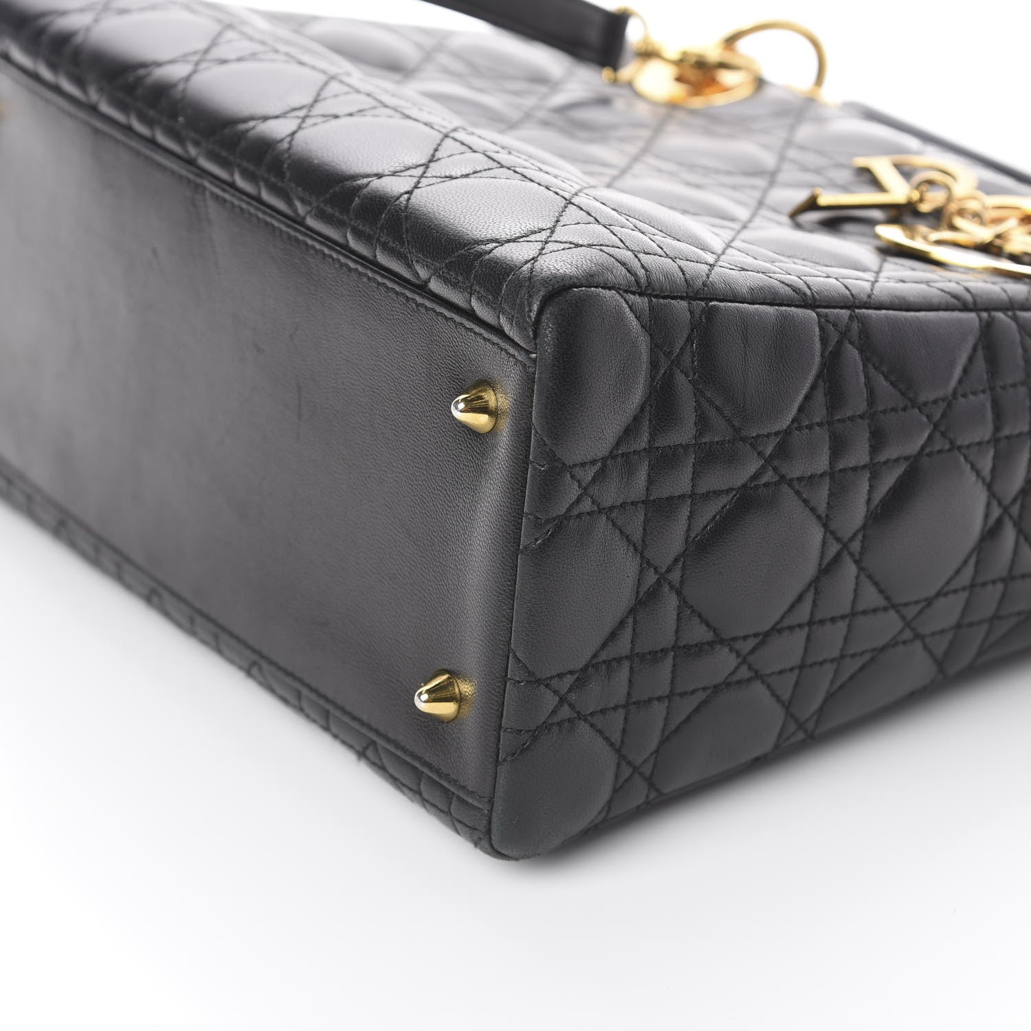 Christian Dior Lambskin Cannage Medium Lady Dior Black 6 of 8