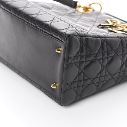 Christian Dior Lambskin Cannage Medium Lady Dior Black 6 of 8
