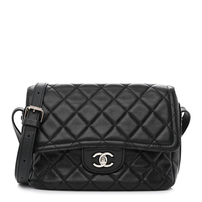 Chanel Lambskin Quilted Messenger Bag Black 1 of 15