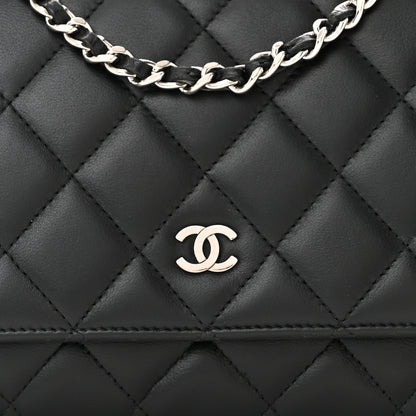 Chanel Lambskin Quilted Wallet On Chain WOC Black 9 of 11