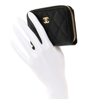 Chanel Caviar Quilted Zip Coin Purse Black 2 of 7