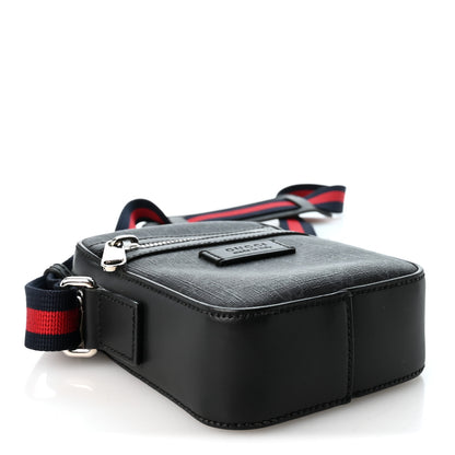Gucci GG Supreme Monogram Appia Calfskin Web Small Camera Messenger Bag Black Grey 4 of 10