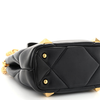 Valentino Garavani Nappa Mini Roman Stud The Handle Bag Black 8 of 9