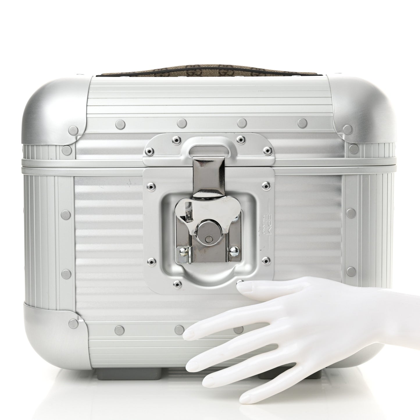 GG Supreme Monogram Porter Beauty Case Silver