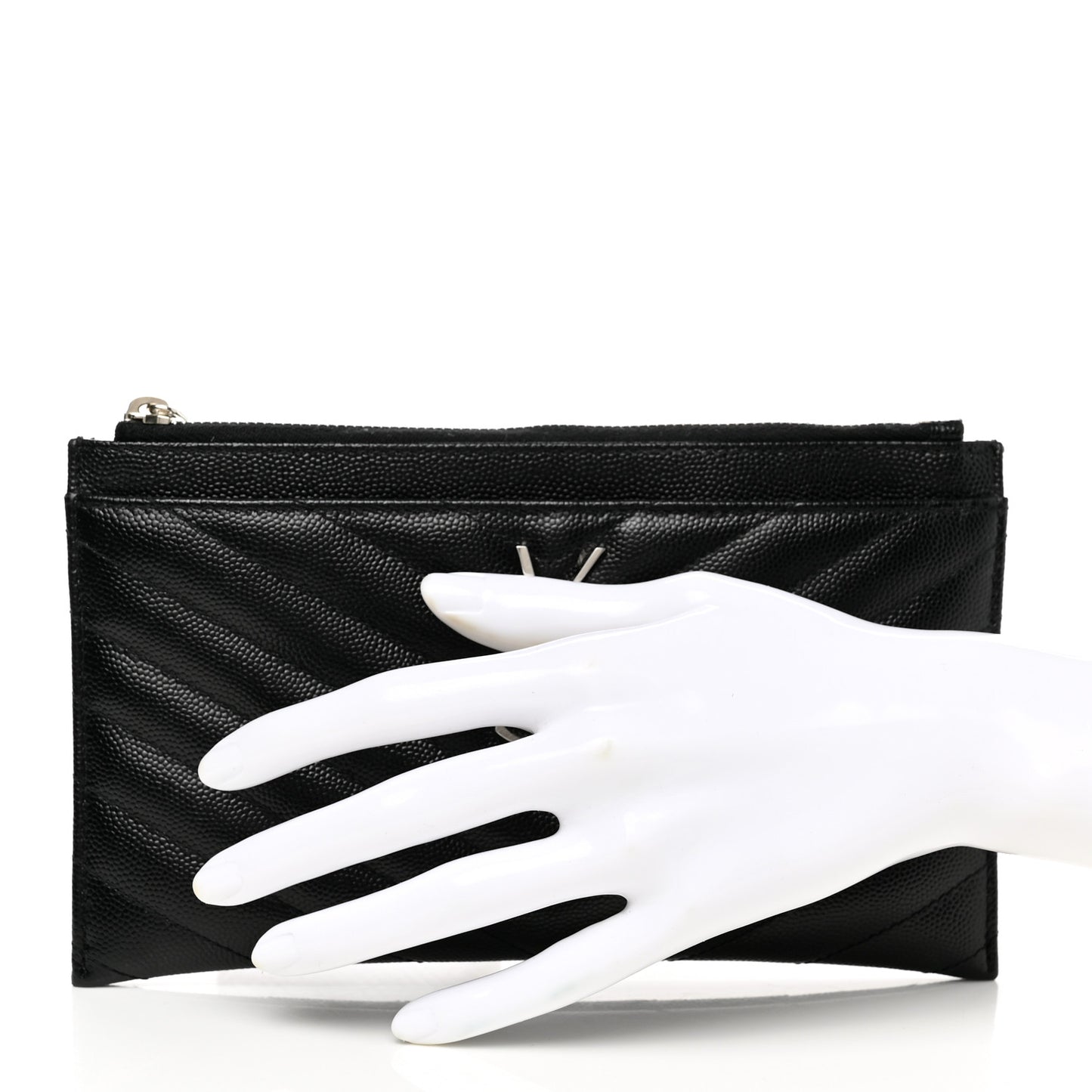 Grain De Poudre Chevron Monogram Bill Pouch Black