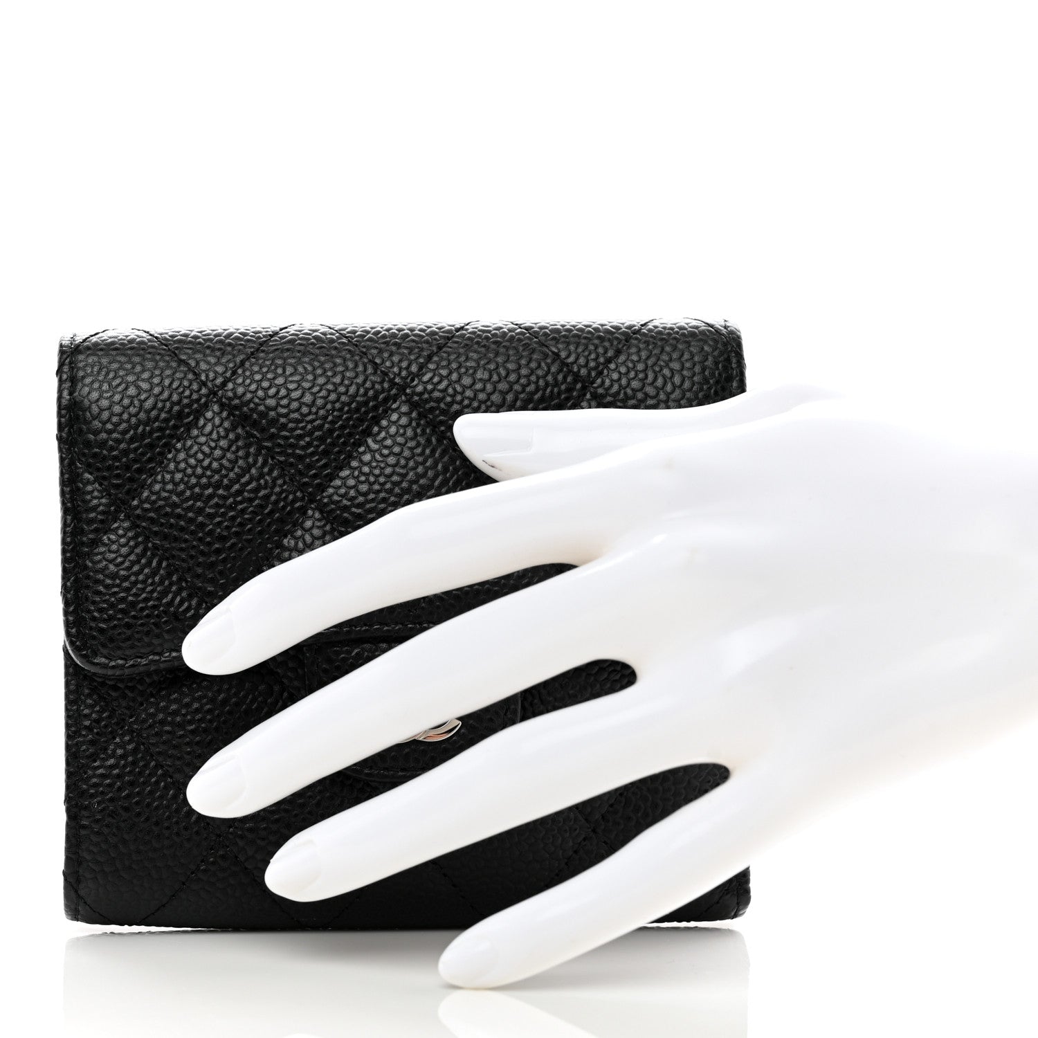 Chanel Caviar Quilted Compact Flap Wallet Black 2 of 8
