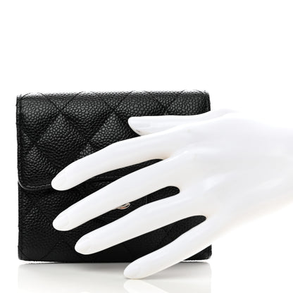 Chanel Caviar Quilted Compact Flap Wallet Black 2 of 8