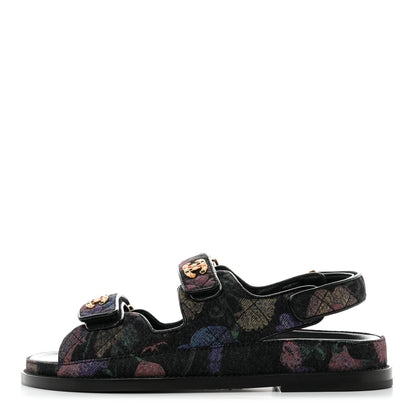 Chanel Denim Quilted Dad Sandals 38 Black Multicolor 1 of 9