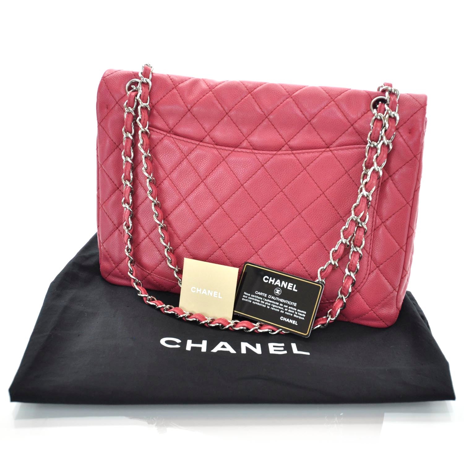 Chanel Caviar Maxi Flap Fuchsia 3 of 10