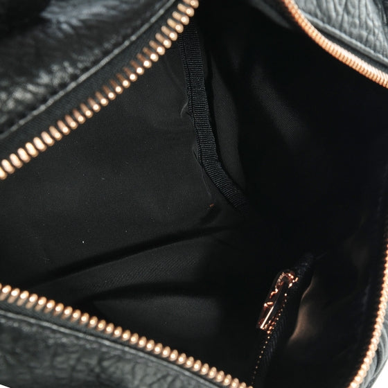Pebbled Lambskin Rocco Black with Rose Gold Hardware