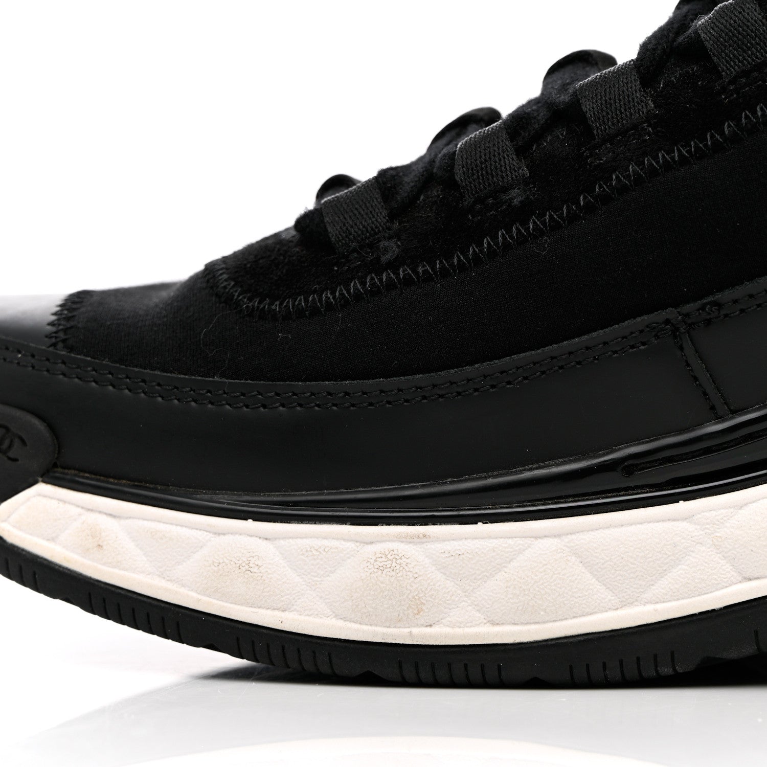 Chanel Velvet Calfskin Mixed Fibers CC Sneakers 41 Black 11 of 17