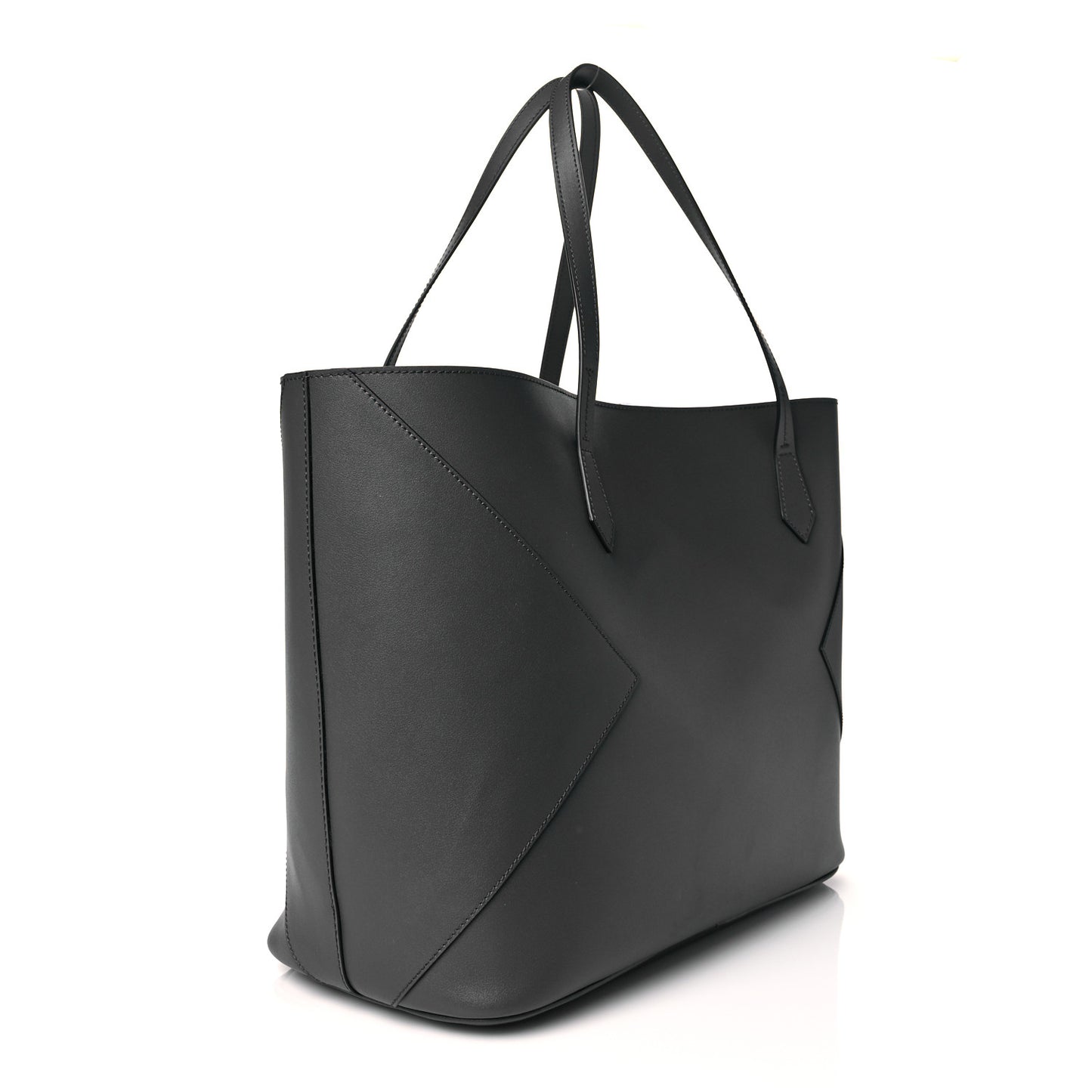 Smooth Calfskin Wing Shopper Tote Grey White