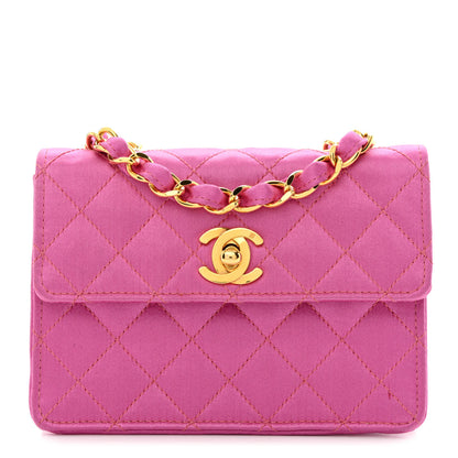 Chanel Satin Quilted Mini Square Flap Pink 1 of 13