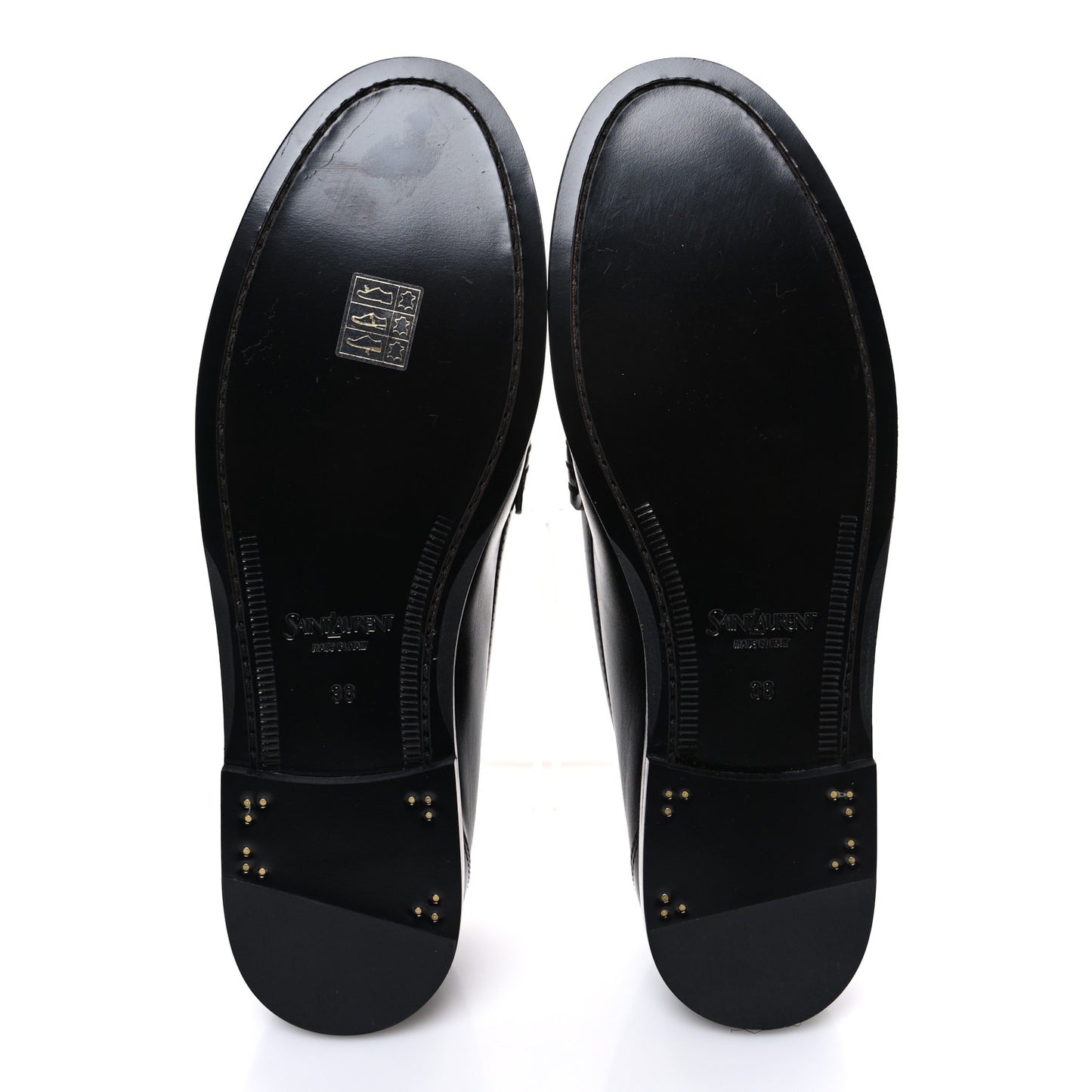 Calfskin Penny Loafers 38 Black