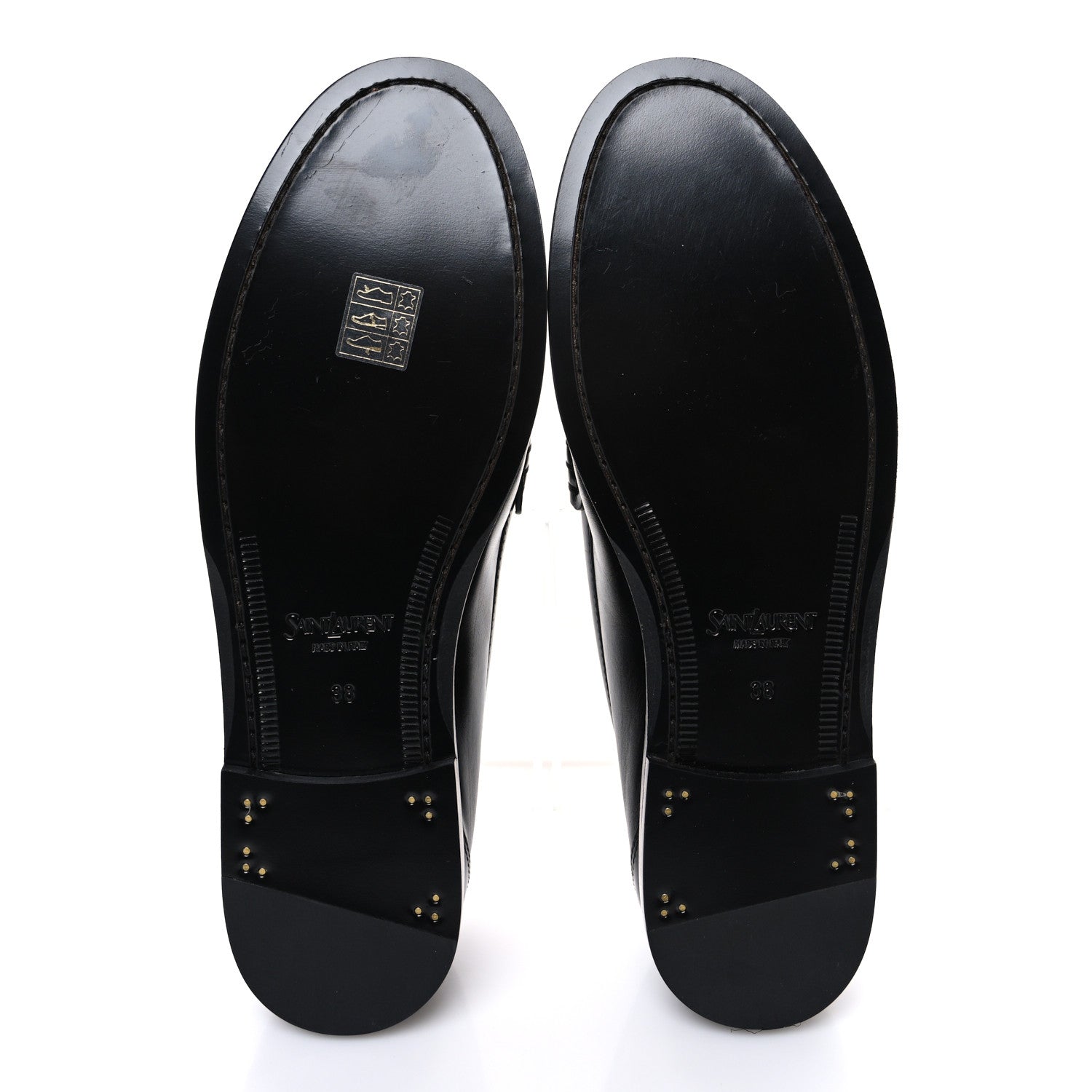 Saint Laurent Calfskin Penny Loafers 38 Black 7 of 11