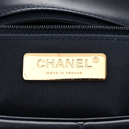 Chanel Lambskin Quilted Large Chanel 19 Flap Navy Blue 6 of 10