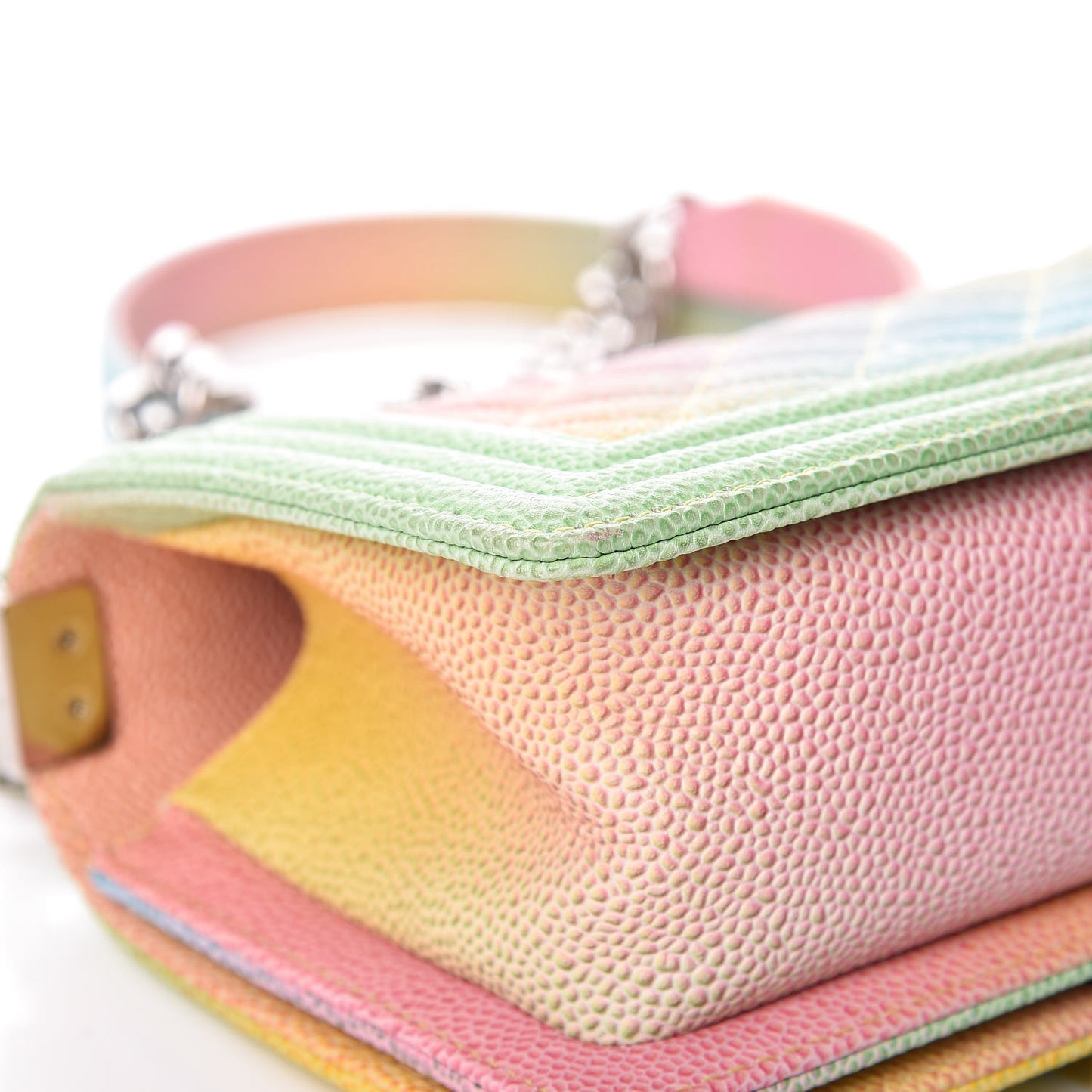 Caviar Quilted Small Cuba Rainbow Boy Flap Multicolor