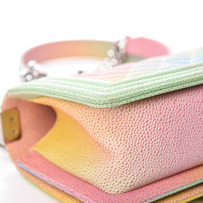 Chanel Caviar Quilted Small Cuba Rainbow Boy Flap Multicolor 11 of 11